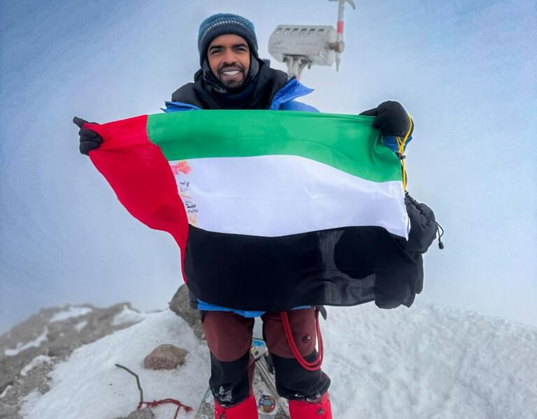 Rashid Al Shamsi Raises UAE flag Atop Europe’s Highest Peak
