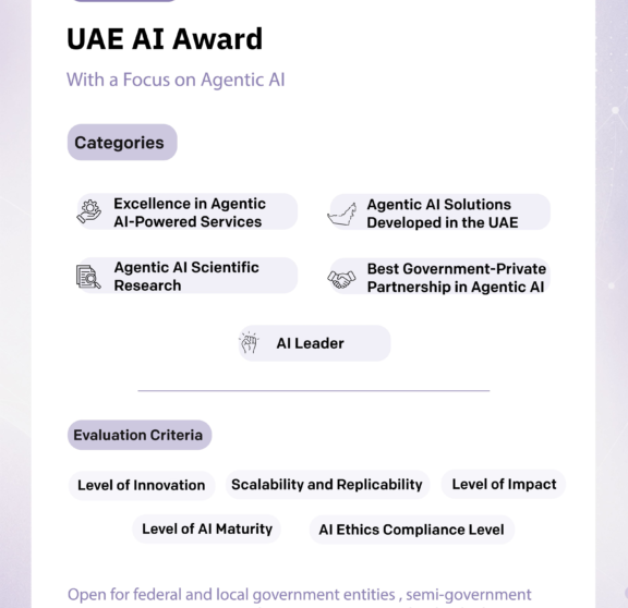 UAE Council For Artificial Intelligence & Blockchain Launches 3rd UAE AI Award To Advance Excellence In Adoption Of Agentic AI