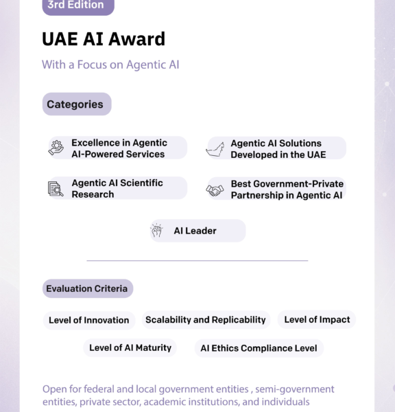UAE Council For Artificial Intelligence & Blockchain Launches 3rd UAE AI Award To Advance Excellence In Adoption Of Agentic AI