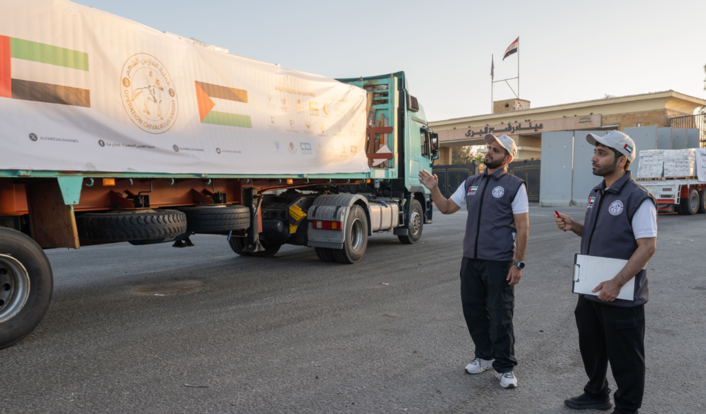 Five UAE Aid Convoys Enter Gaza Under ‘Operation Chivalrous Knight 3’